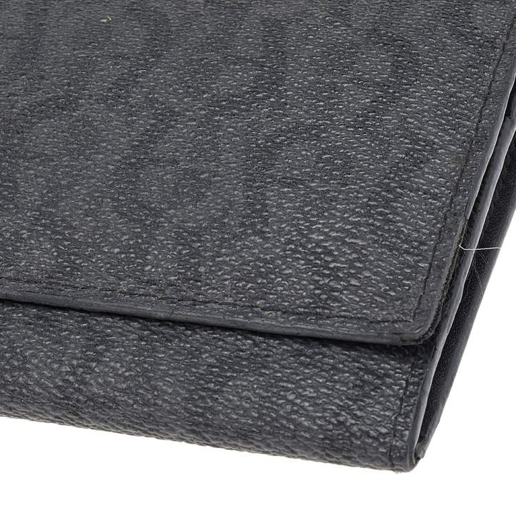 Pre Owned Aigner Grey Monogram Leather Wallet