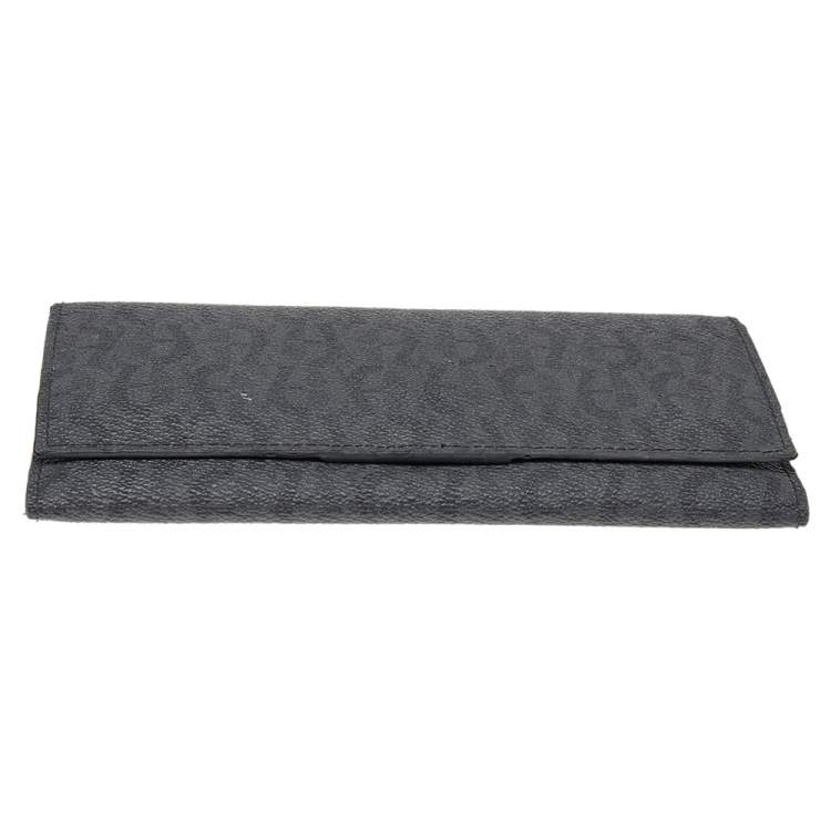 Pre Owned Aigner Grey Monogram Leather Wallet