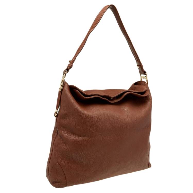 Pre Owned Aigner Brown Leather Large Arya Hobo
