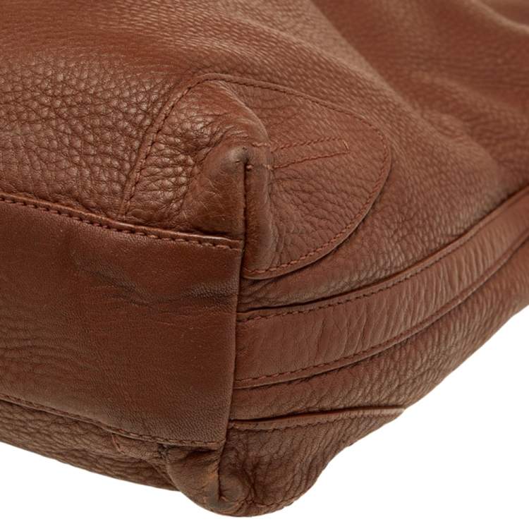 Pre Owned Aigner Brown Leather Large Arya Hobo