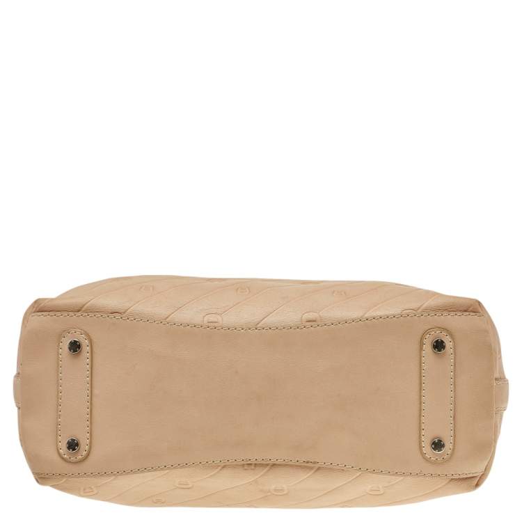 Pre Owned Aigner Beige Leather Hobo