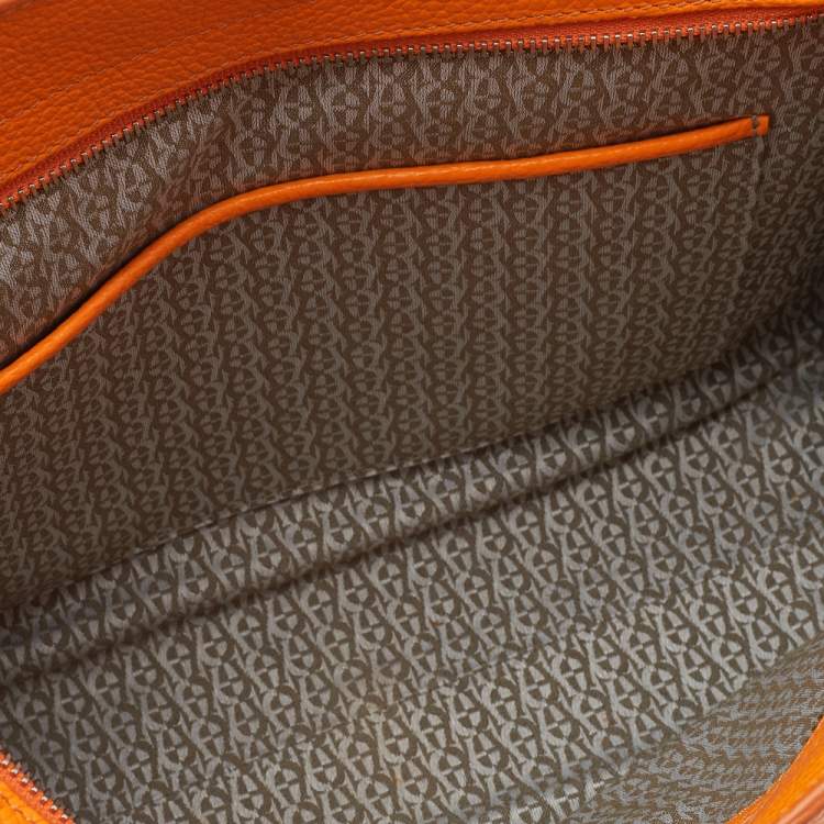 Pre Owned Aigner Orange Leather Cybill Tote