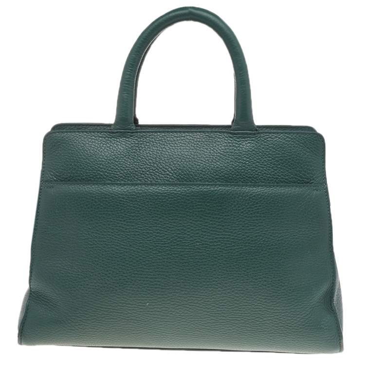 Pre Owned Aigner Green Leather Tote