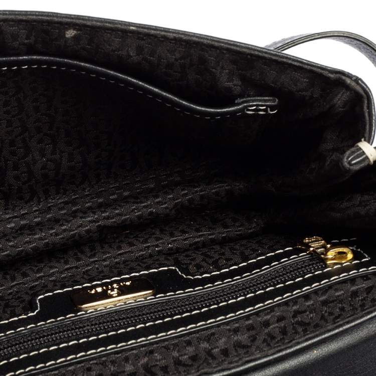 Pre Owned Aigner Black Leather Diadora Shoulder Bag