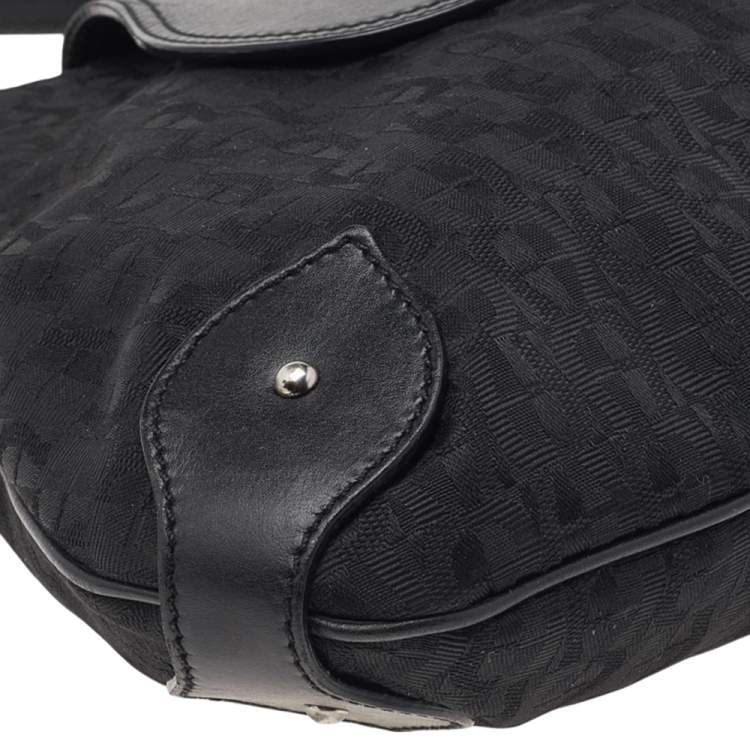 Pre Owned Aigner Black Signature Canvas and Leather Hobo