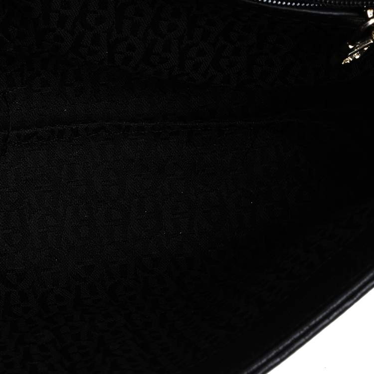 مملوكة مسبقًا Aigner Black 3D Effect Leather Genoveva Shoulder Bag