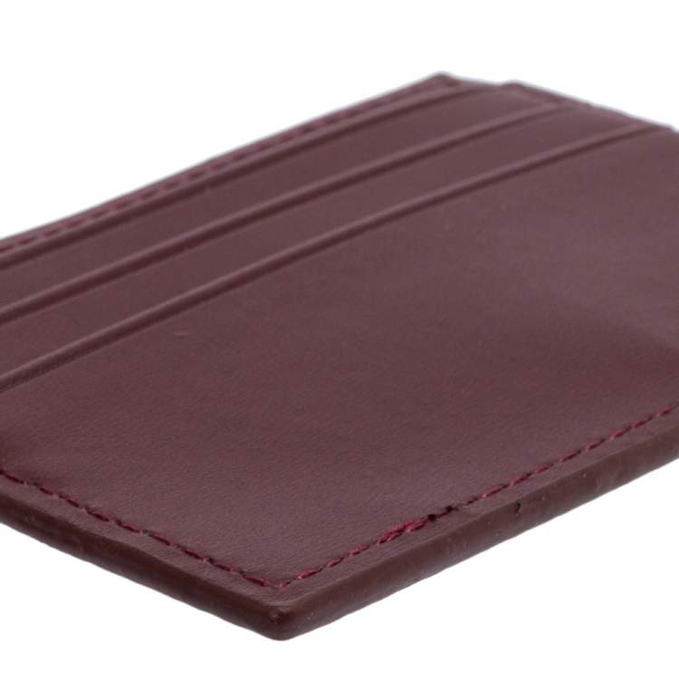Pre Owned Aigner Burgundy Leather Card Holder
