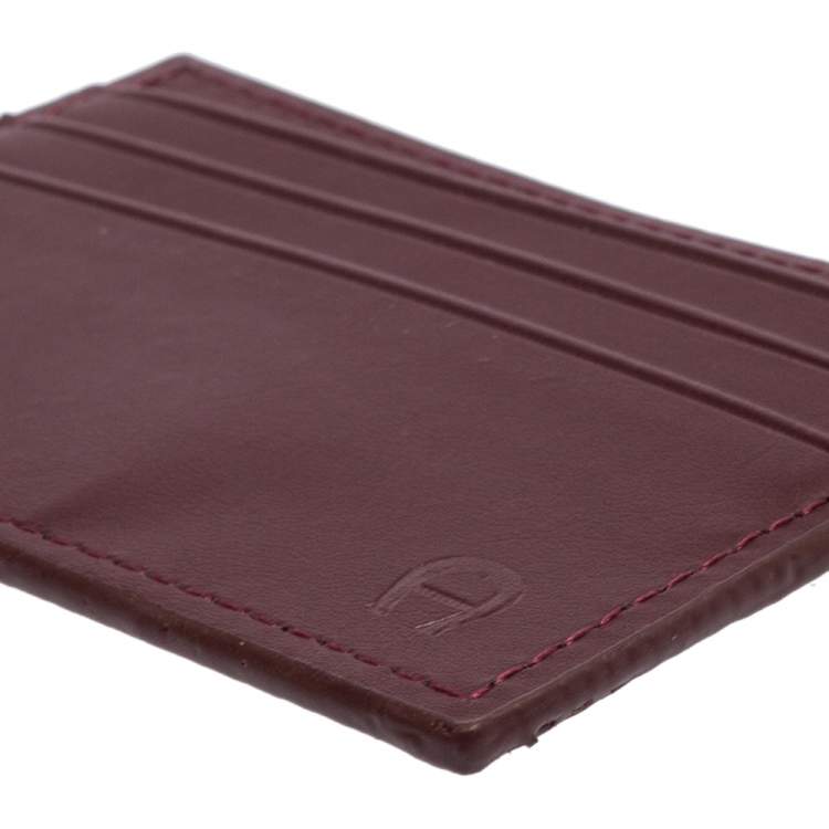 Pre Owned Aigner Burgundy Leather Card Holder