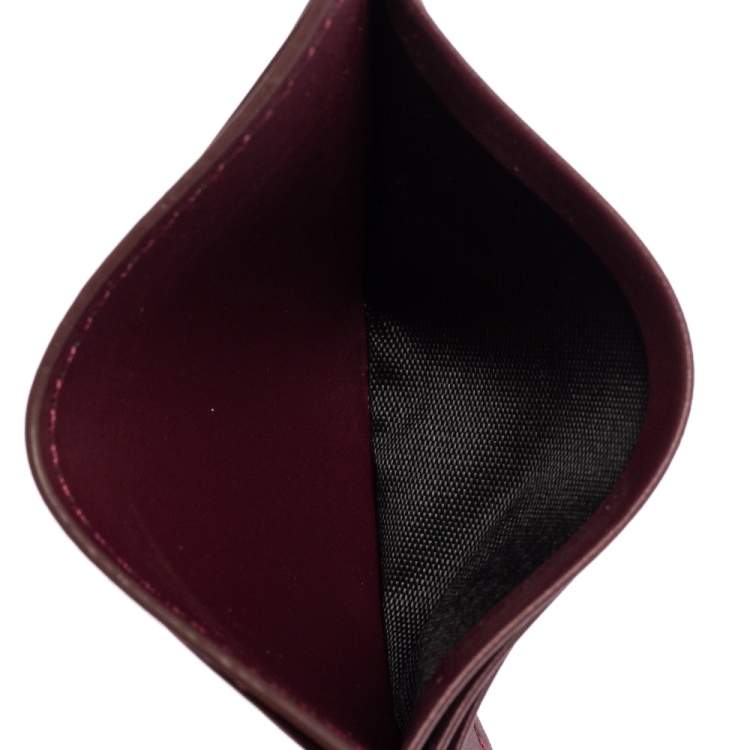 Pre Owned Aigner Burgundy Leather Card Holder