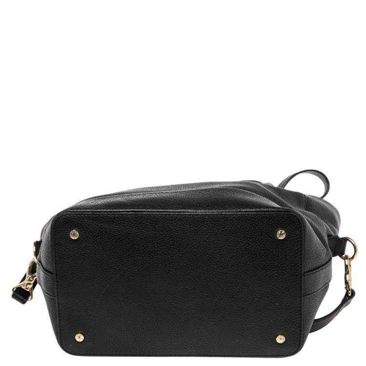 Pre Owned Aigner Black Leather Zip Tote