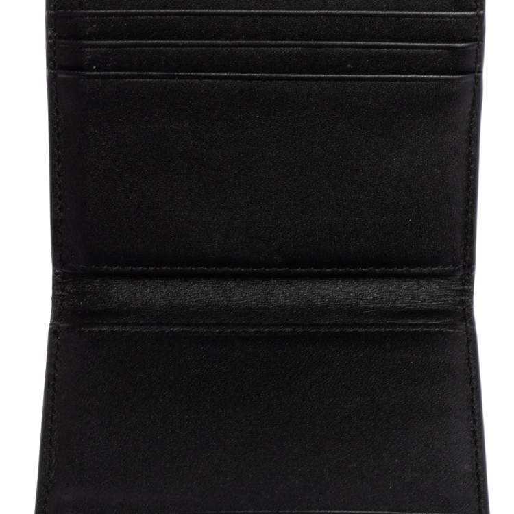 Pre Owned Aigner White/Black Signature Coated Canvas Compact Wallet