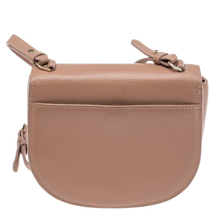 Pre Owned Aigner Pink Grained Leather Mini Pina Crossbody Bag