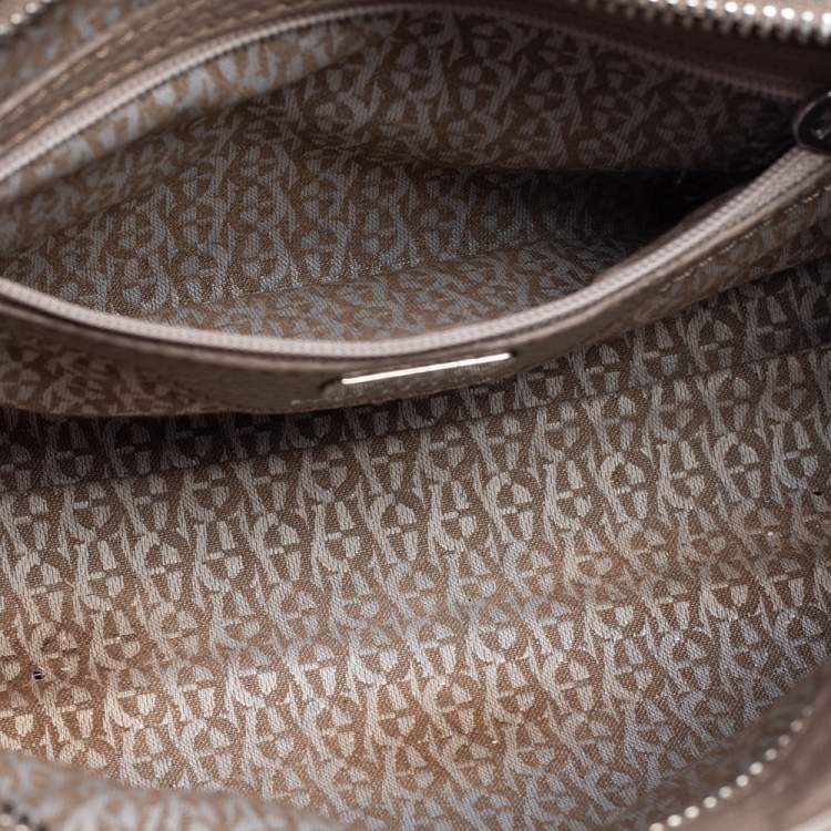 Pre Owned Aigner Grey Leather Mini Cybill Tote