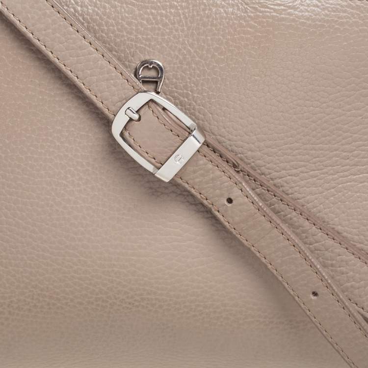 Pre Owned Aigner Grey Leather Mini Cybill Tote
