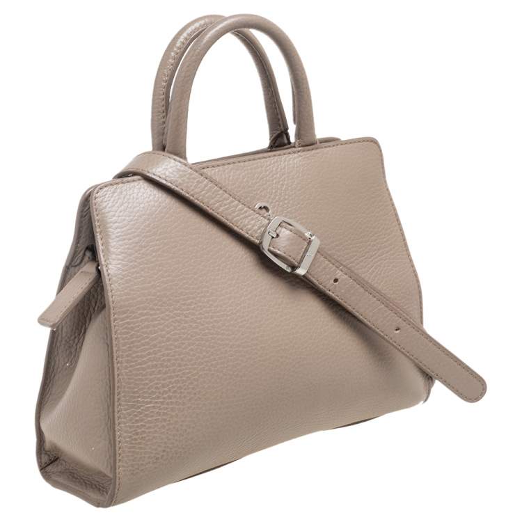 Pre Owned Aigner Grey Leather Mini Cybill Tote