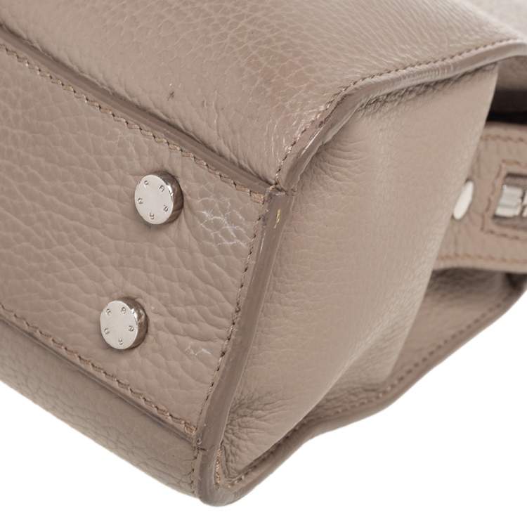 Pre Owned Aigner Grey Leather Mini Cybill Tote
