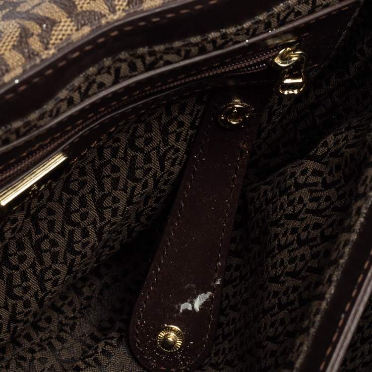 مملوكة مسبقًا Aigner Brown/Pink Ombre Signature Coated Canvas Flap Crossbody Bag