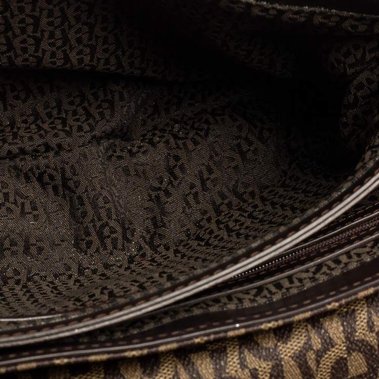 مملوكة مسبقًا Aigner Brown/Pink Ombre Signature Coated Canvas Flap Crossbody Bag