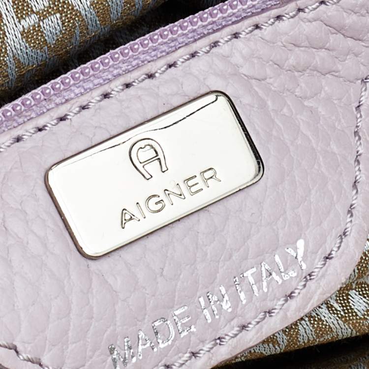 Pre Owned Aigner Lilac Leather Tote