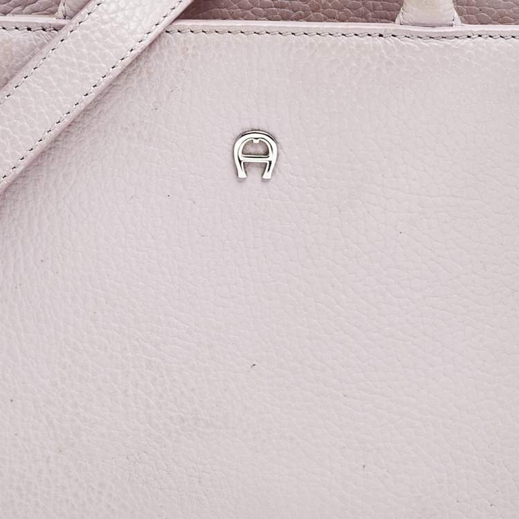 Pre Owned Aigner Lilac Leather Tote