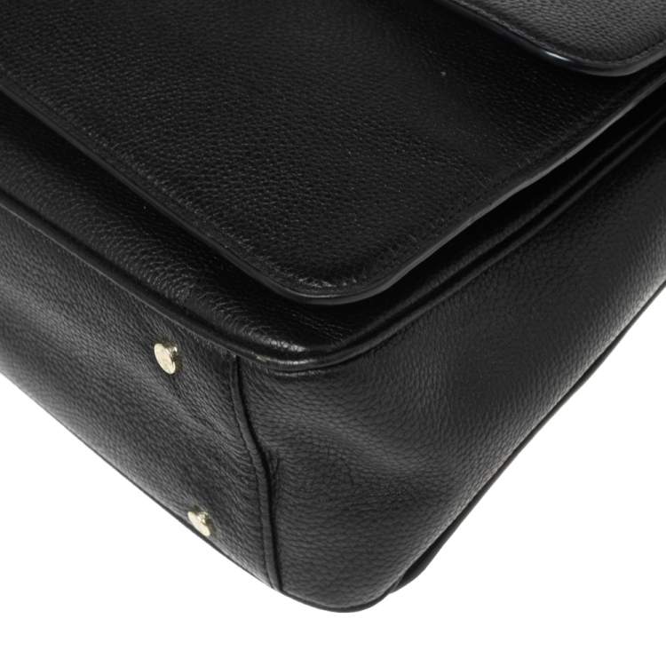 Pre Owned Aigner Black Leather Genoveva M Top Handle Bag 