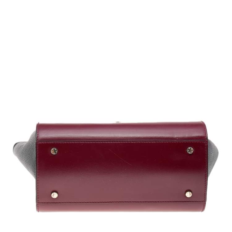 Pre Owned Aigner Burgundy/Black Leather Tote