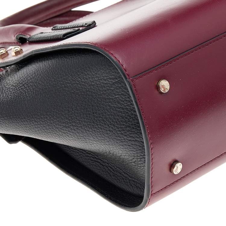 Pre Owned Aigner Burgundy/Black Leather Tote