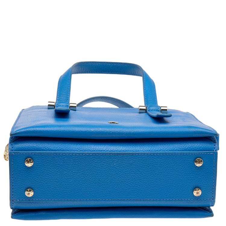Pre Owned Aigner Blue Leather Lana City Tote