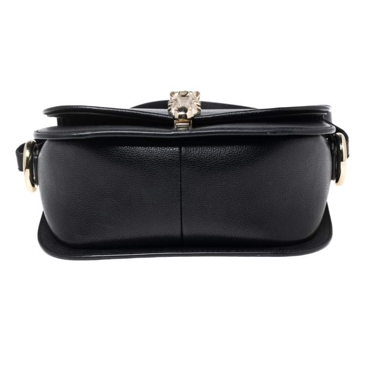 مملوكة مسبقًا Aigner Black Leather Cybill Cavallo Flap Shoulder Bag