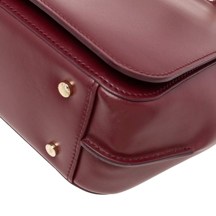 Pre Owned Aigner Burgundy Leather Top Handle Bag