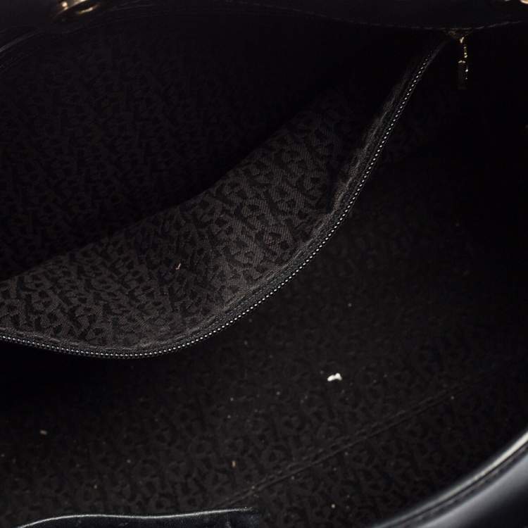 مملوكة مسبقًا Aigner Black Croc Embossed Leather Cavallina Tote