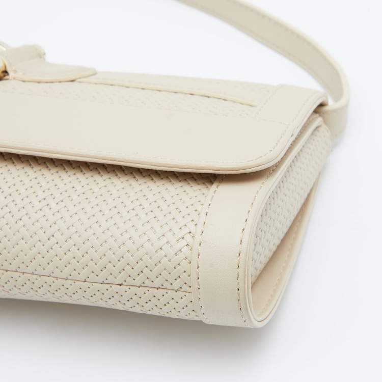 Pre Owned Aigner Beige Leather Cavallina Flap Shoulder Bag