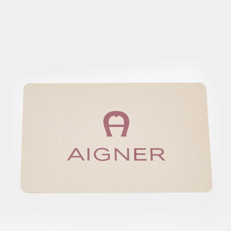 Pre Owned Aigner Metallic Gold Leather Cavallina Tassel Zip Around Wallet
