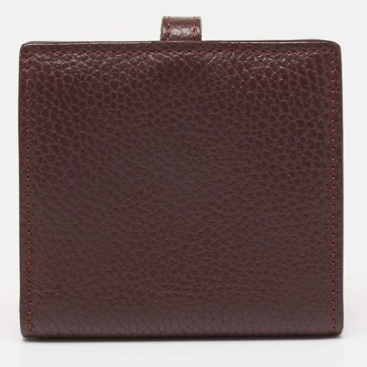 Pre Owned Aigner Burgundy Leather Cybill Compact Wallet