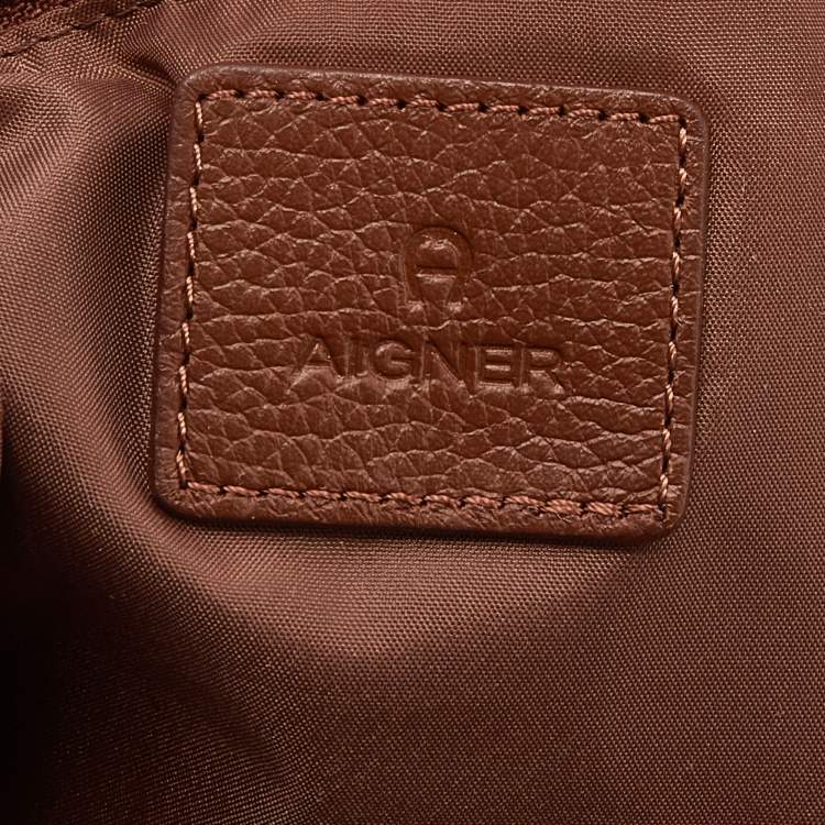 Pre Owned Aigner Beige/Brown Nylon And Leather Piccolina Shopper Tote