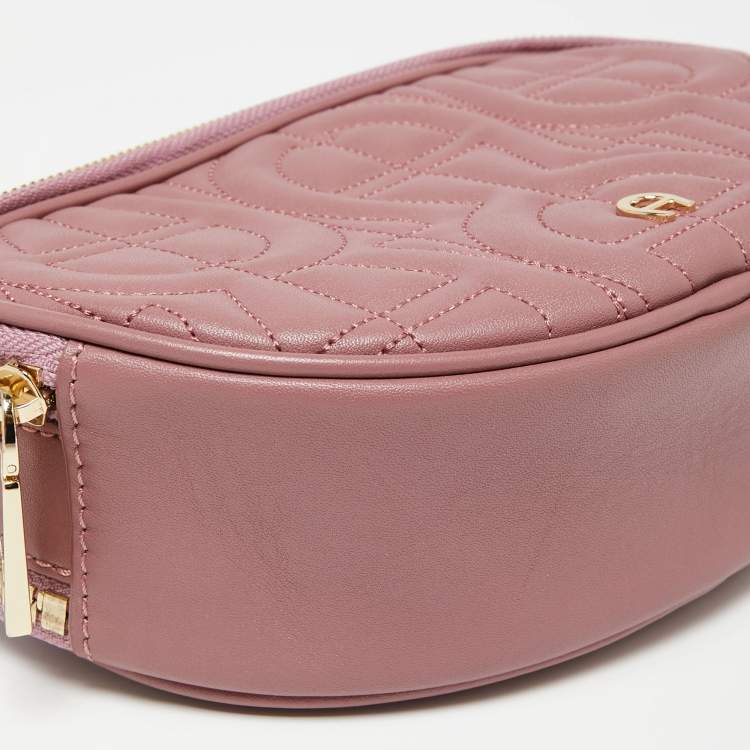 Pre Owned Aigner Old Rose Leather Diadora Belt Bag
