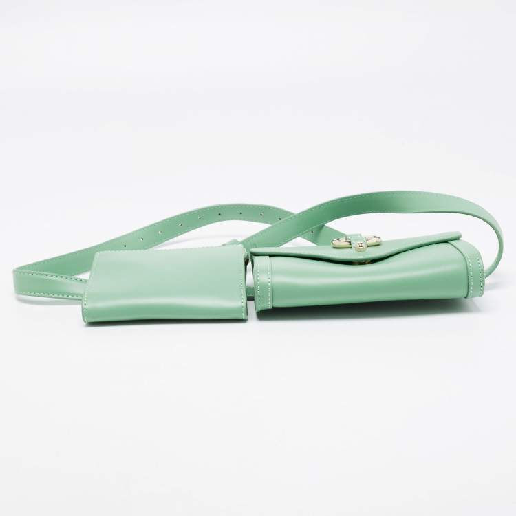 Pre Owned Aigner Sage Green Leather Fiorentina Belt Bag