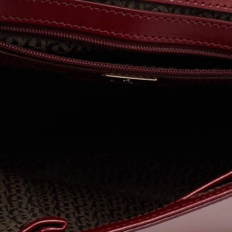 Pre Owned Aigner Burgundy Leather Lexi Top Handle Bag