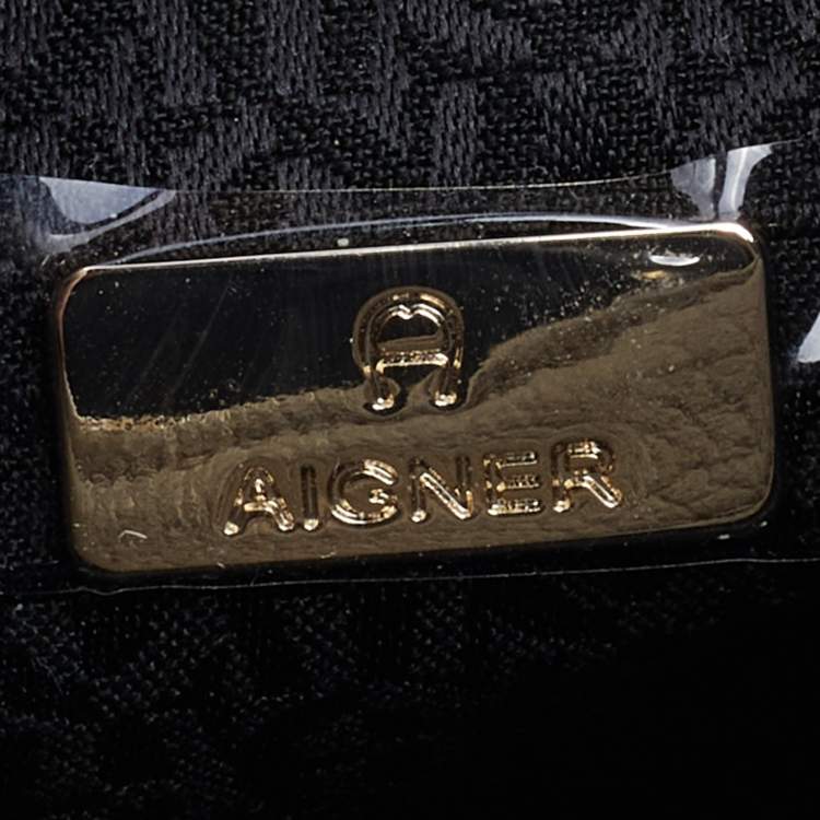 Pre Owned Aigner Grey Leather XS Mina Crossbody Bag