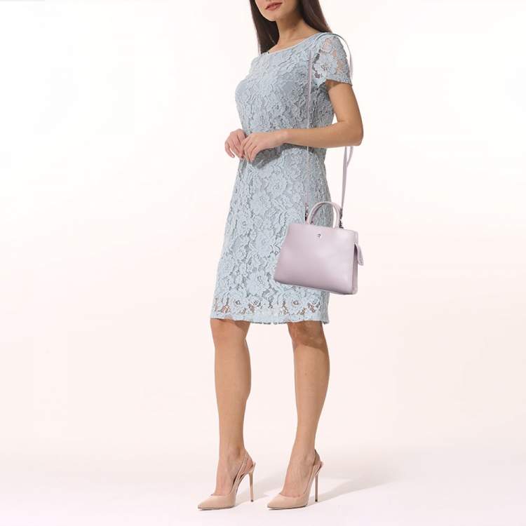 Pre Owned Aigner Lavender Grained Leather Cybill Tote