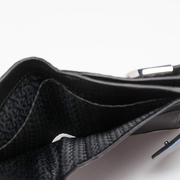 مملوكة مسبقًا Aigner Blue Python Embossed Leather Compact Wallet