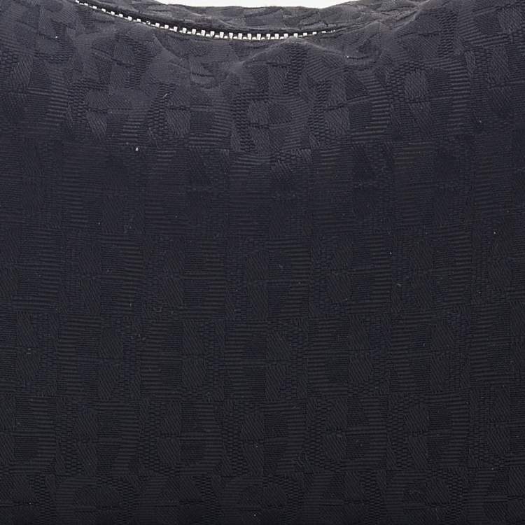 Pre Owned Aigner Black Signature Canvas And Leather Shoulder Bag