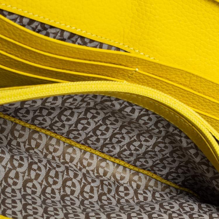 Pre Owned Aigner Yellow Leather Continental  Wallet