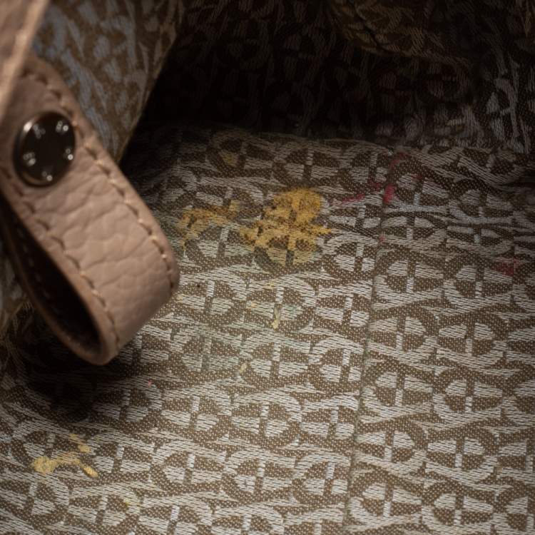 Pre Owned Aigner Beige Leather Tote