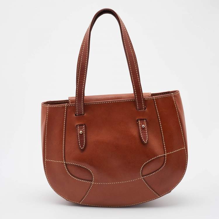 Pre Owned Aigner Tan Leather Hobo