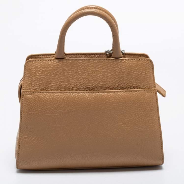 Pre Owned Aigner Brown Pebbled Leather Small Cybill Tote