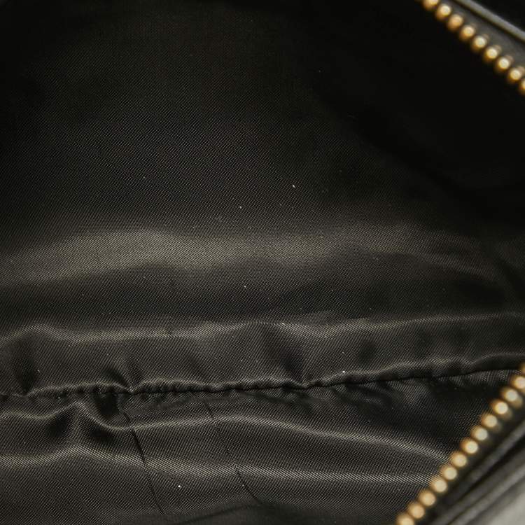 Pre Owned Aigner Black Leather Zip Crossbody Bag