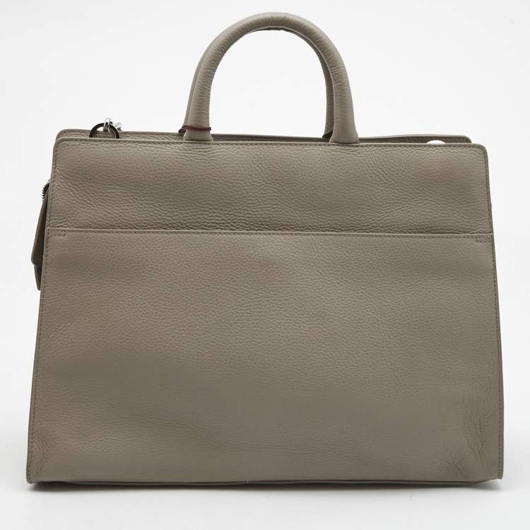 Pre Owned Aigner Beige Leather Large Cybill Tote