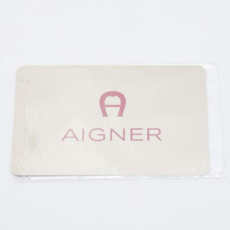 Pre Owned Aigner Plum Leather Cavallina Tote