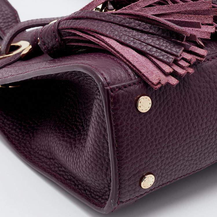 Pre Owned Aigner Plum Leather Cavallina Tote